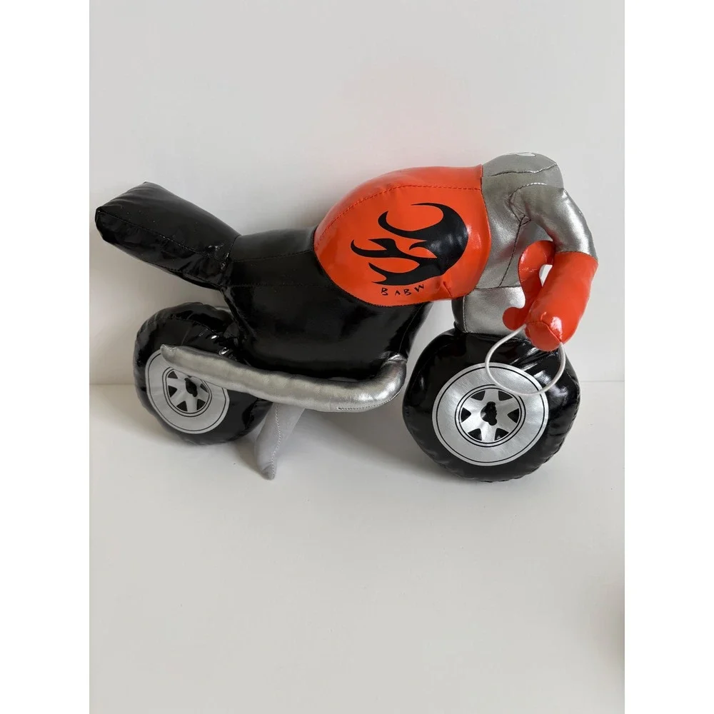 Build-A-Bear‎ Workshop Stuffed Motorcycle Orange Black Flame Biker Accessory Toy